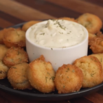 Cornbread Fried Pickles with Vinegar Aioli
