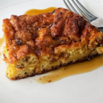 Easy French Toast Casserole With Bacon and Maple Syrup