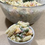 English Pea Pasta Salad with Ham and Cheese