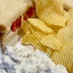 Creamy Loaded Chip Dip with Dried Beef and Pickles