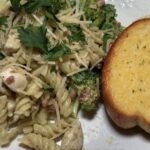 Creamy Basil Rotini With Chicken, Broccoli, and Bacon