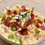 Creamy Buffalo Corn Dip with Bacon and Blue Cheese