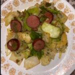 Sausage and Fried Cabbage with Bacon and Peppers